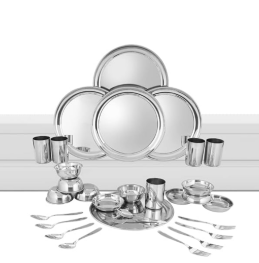 Shri & Sam Stainless Steel Shagun Dinner Set (30 Pcs Set)
